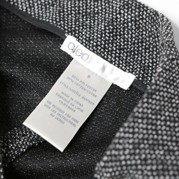 Cleo Tweed Trousers Straight Leg Pants Black White Office Classic Size Zipper - Picture 3 of 6